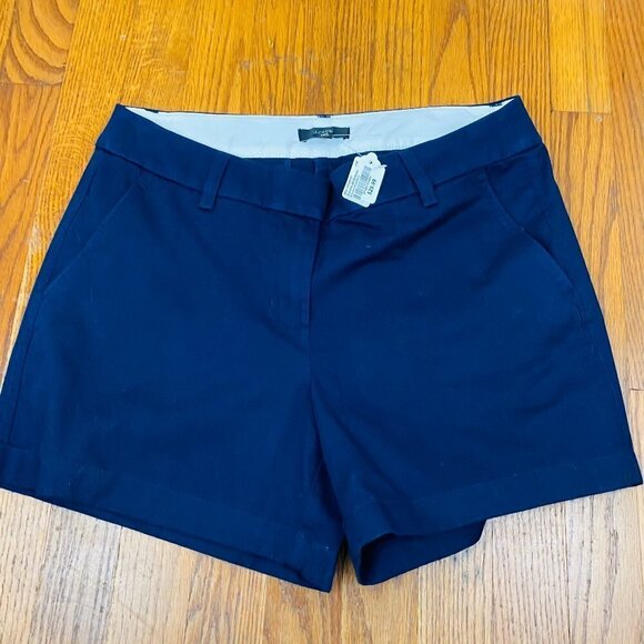 J. Crew Chino Shorts Womens Size 6 Navy Blue NWT Preppy Classic - Picture 1 of 5